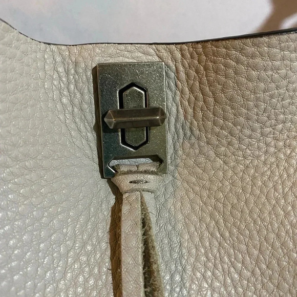 Rebecca Minkoff white gray pebbled leather crossbody handbag - Picture 6 of 14